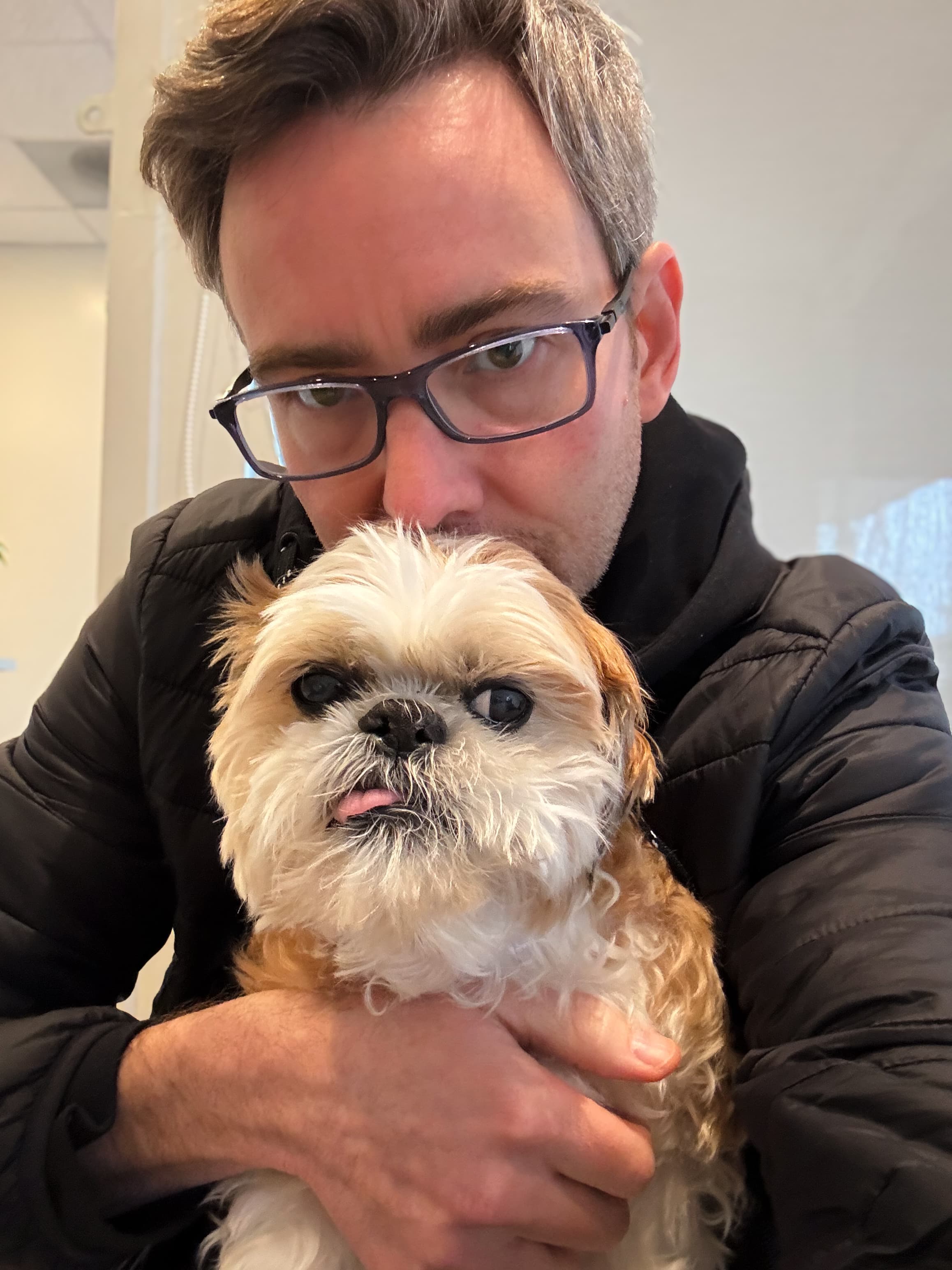 Last selfie with Cooper before surgery