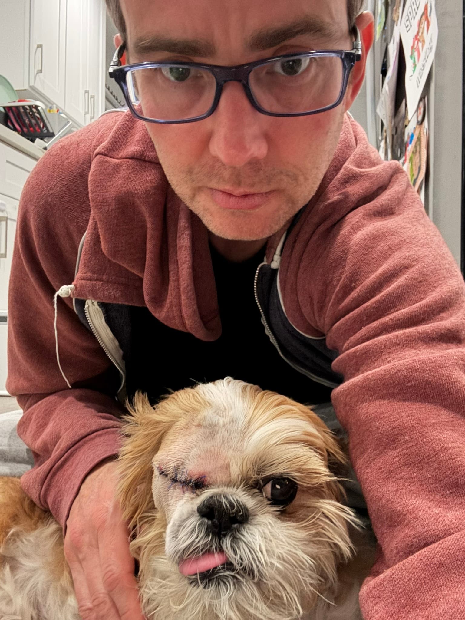 First night home - Ryan's selfie with Cooper